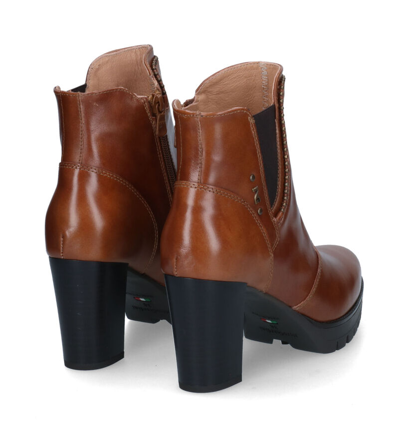 NeroGiardini Bottines à talons en Cognac en cuir (314608)