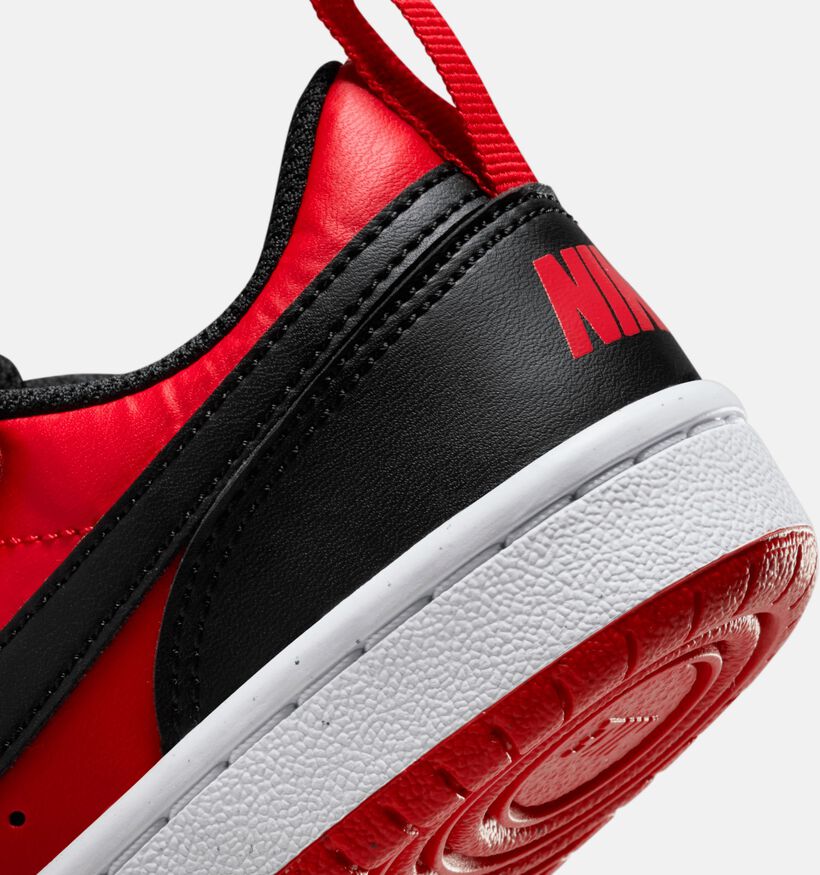 Nike Court Borough Rode/Zwarte Sneakers voor jongens, meisjes (364681) - geschikt voor steunzolen