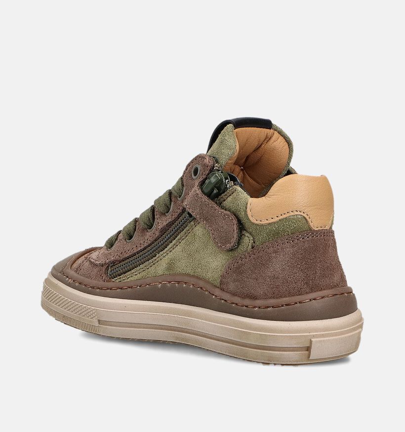STONES and BONES Loxed Chaussures hautes en Marron/Vert pour garçons (362000) - pour semelles orthopédiques