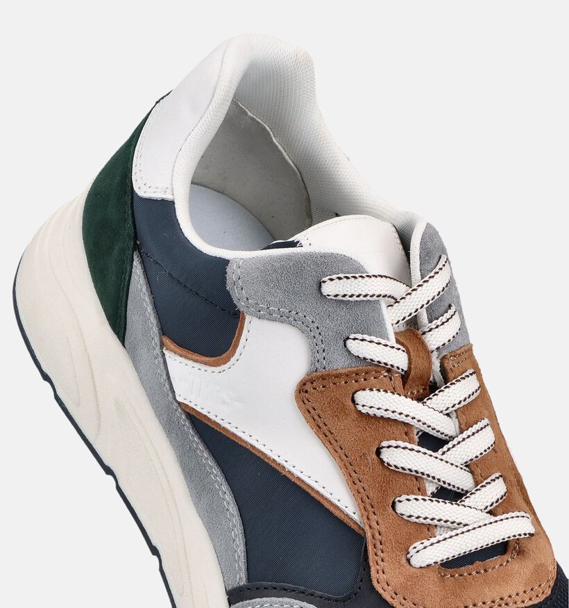 Tamaris Grijze/Donkerblauwe Veterschoenen voor heren (368815) - geschikt voor steunzolen