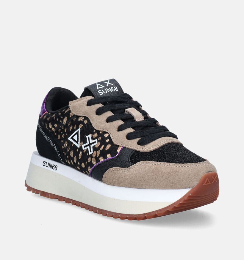Sun 68 Big Ally Animalier Beige Sneakers voor dames (345690) - geschikt voor steunzolen