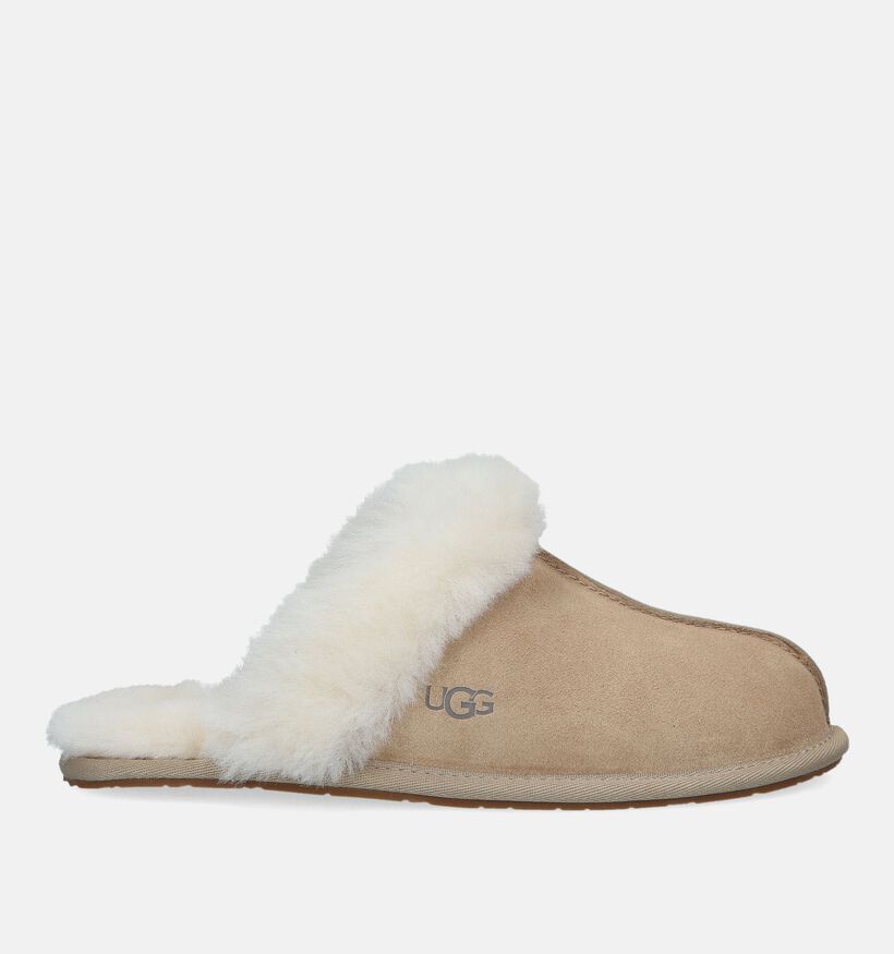 UGG Scuffette Pantoufles en laine en Beige pour femmes (329282)