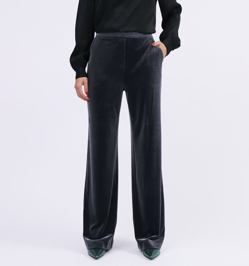 comma Grijze Glans Fluwele Broek (326497)