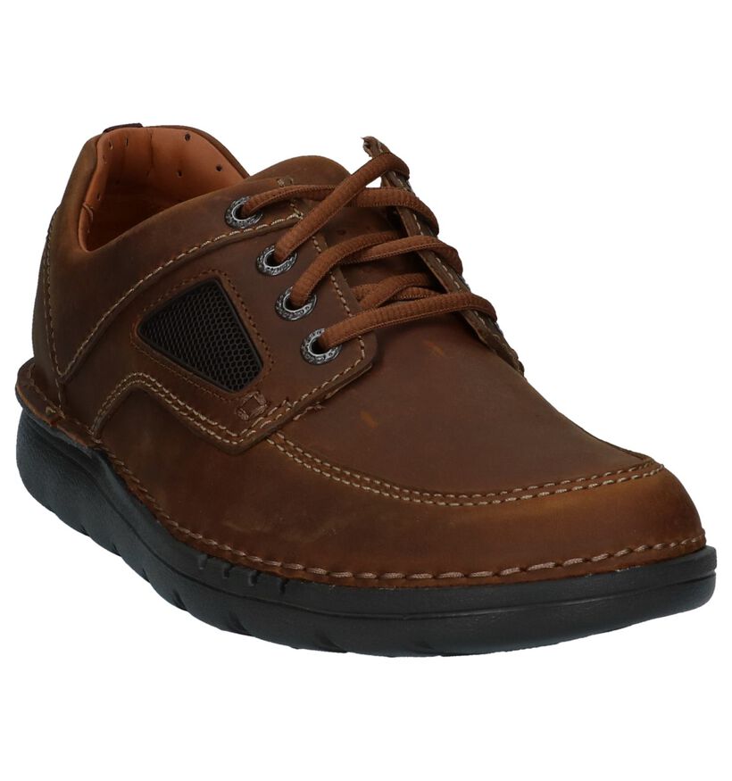 Clarks Unnature Time Cognac Casual Schoenen in nubuck (226439)