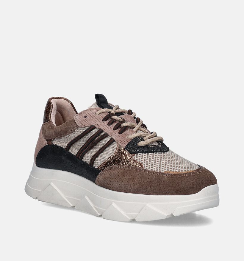 Tango Kady Fat Bruine Chunky sneakers voor dames (357308) - geschikt voor steunzolen