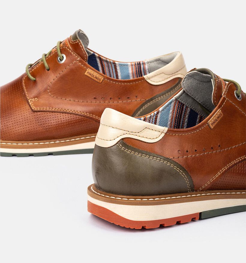 Pikolinos Berna Cognac Veterschoenen voor heren (370612) - geschikt voor steunzolen