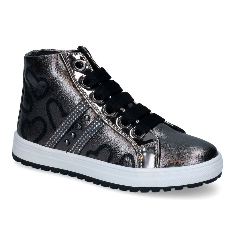 Asso Zilveren Sneakers in kunstleer (316201)