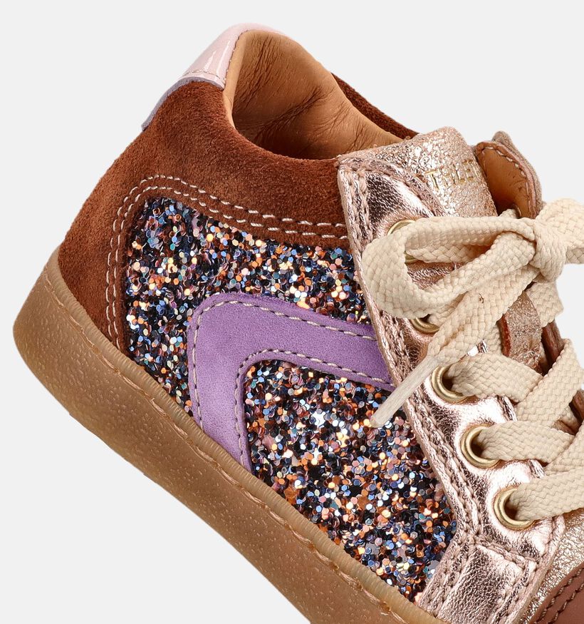 FR by Romagnoli Cognac/Ros&eacute; Gouden Sneakers voor meisjes (378998) - geschikt voor steunzolen