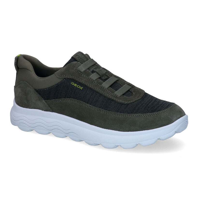 Geox Spherica Kaki Slip-on Sneakers voor heren (303536) - geschikt voor steunzolen