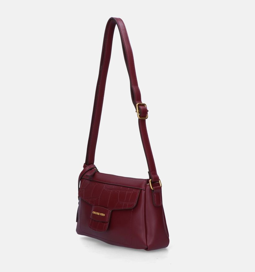 Laurent David Croco Bordeaux Crossbody Tas voor dames (333641)