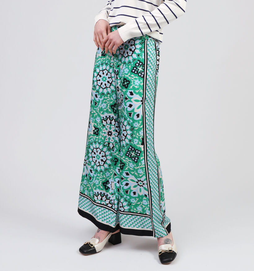 comma Groene Wijde broek voor dames (354657)