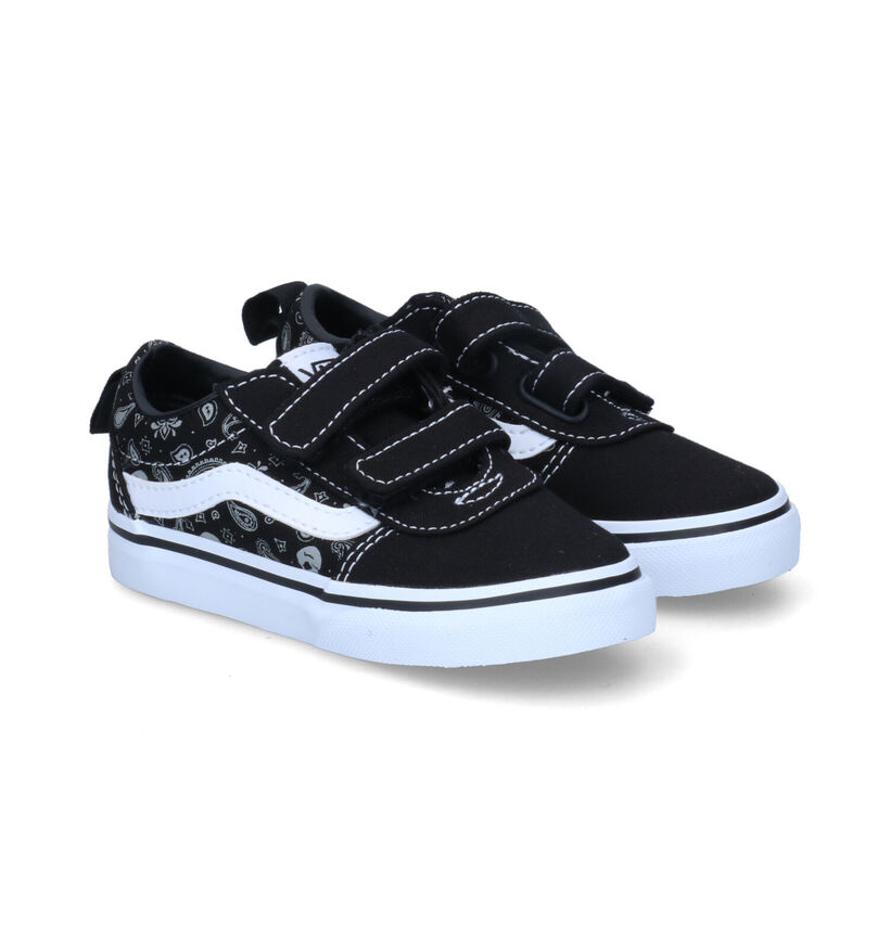 Vans Ward Skull Bandana Baskets en Noir en simili cuir (303046)