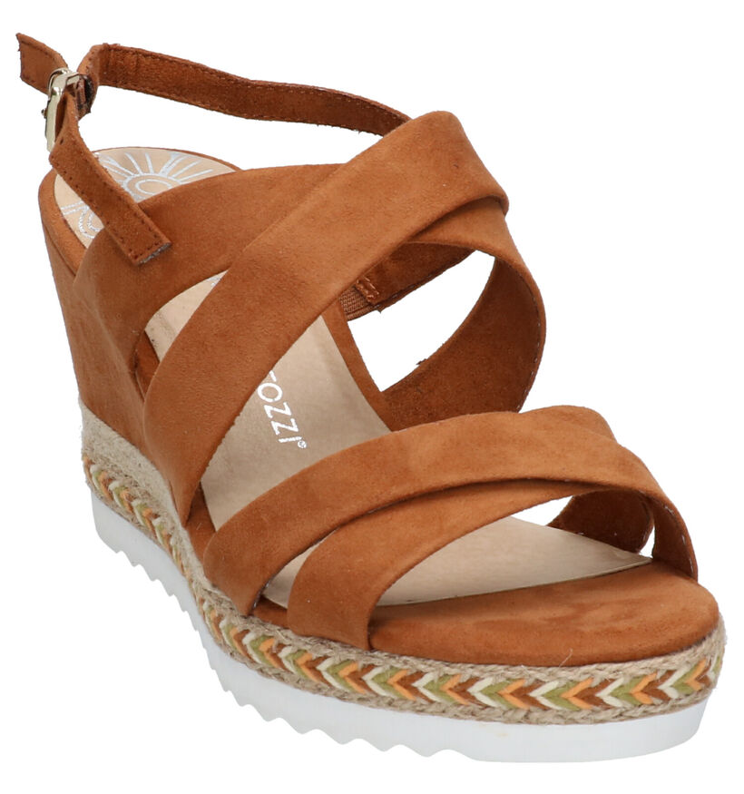 Marco Tozzi Cognac Sandalen in stof (270681)