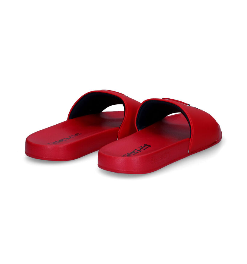 Superdry Code Rode Badslippers in kunstleer (305763)