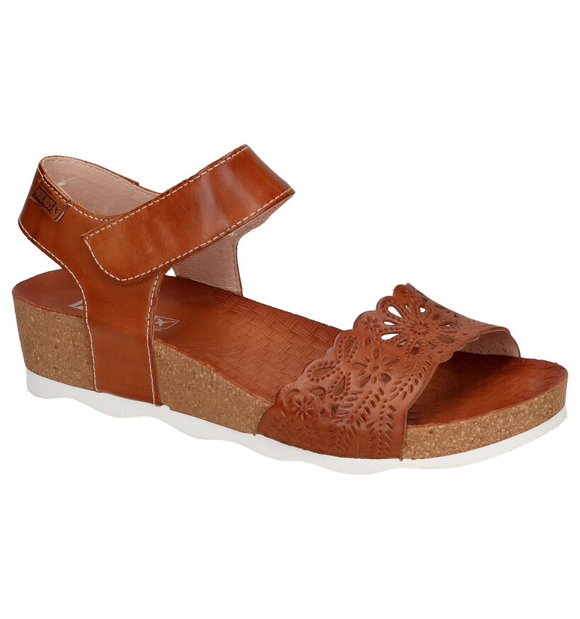 Pikolinos Mahon Cognac Sandalen in leer (289254)