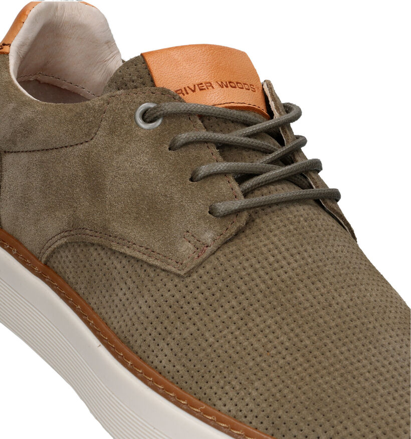 River Woods Laurens Chaussures à lacets en Vert Kaki pour hommes (323060) - pour semelles orthopédiques