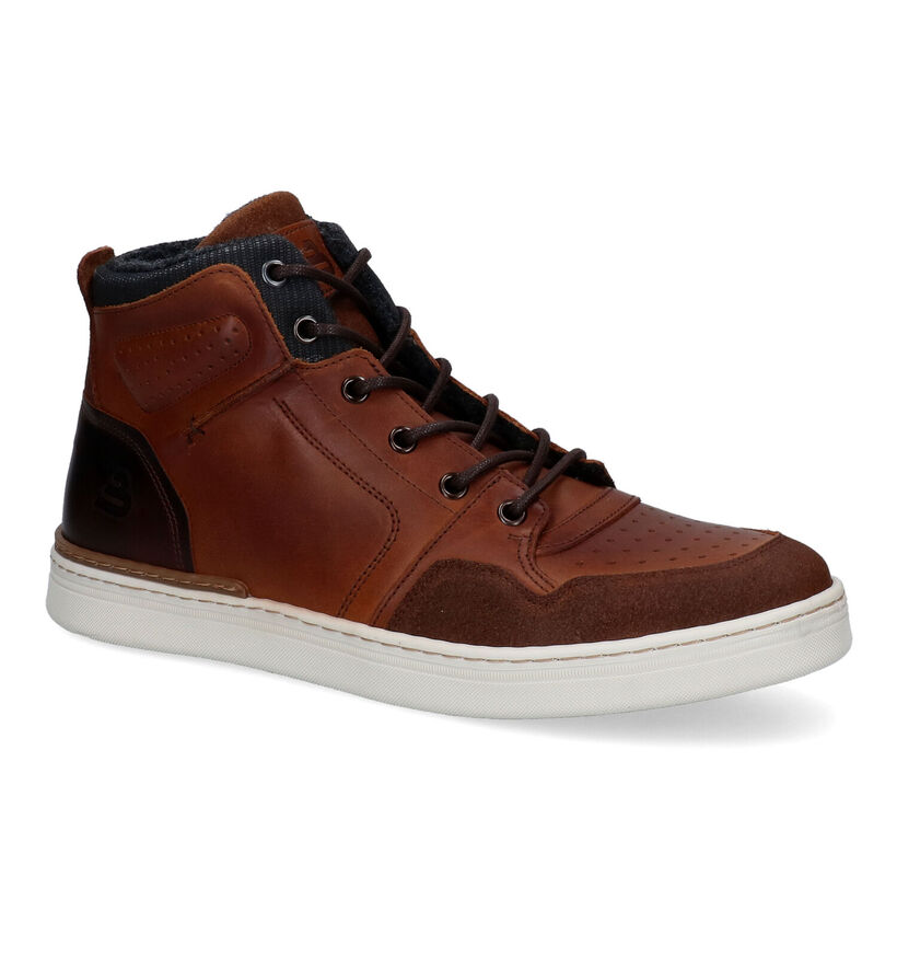 Bullboxer Cognac Hoge Sneakers voor heren (311777) - geschikt voor steunzolen