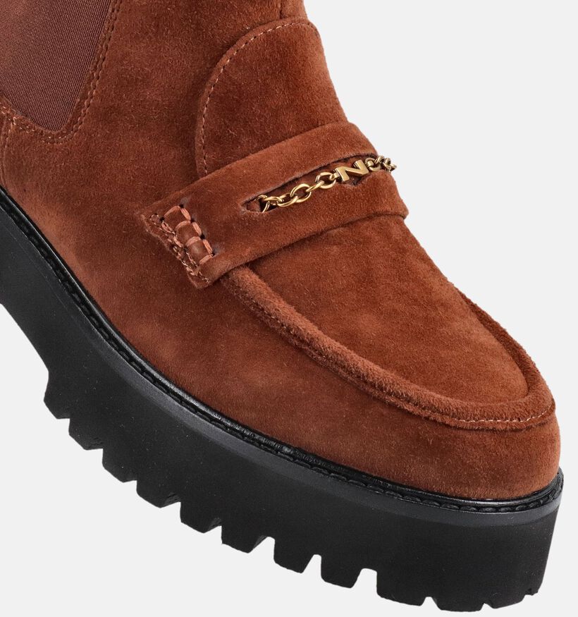 Nathan-Baume Bottines Chelsea en Brun fonc&eacute; pour femmes (380242)