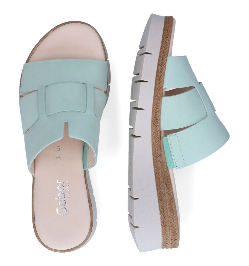 Gabor Groene Slippers in nubuck (306735)