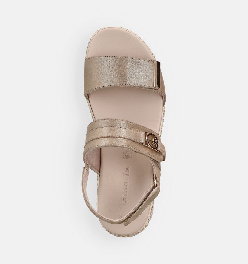 Pure Relax Sandales compens&eacute;es en Or pour femmes (371695) - pour semelles orthop&eacute;diques