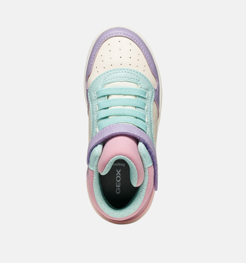 Geox Pastel Roze/Witte Hoge Sneakers voor meisjes (360337) - geschikt voor steunzolen