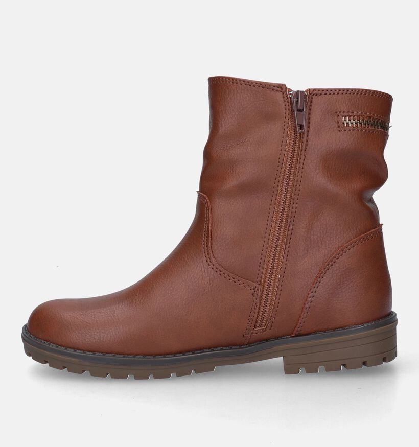 Milo & Mila Bottines robustes en Cognac pour filles (329503) - pour semelles orthopédiques