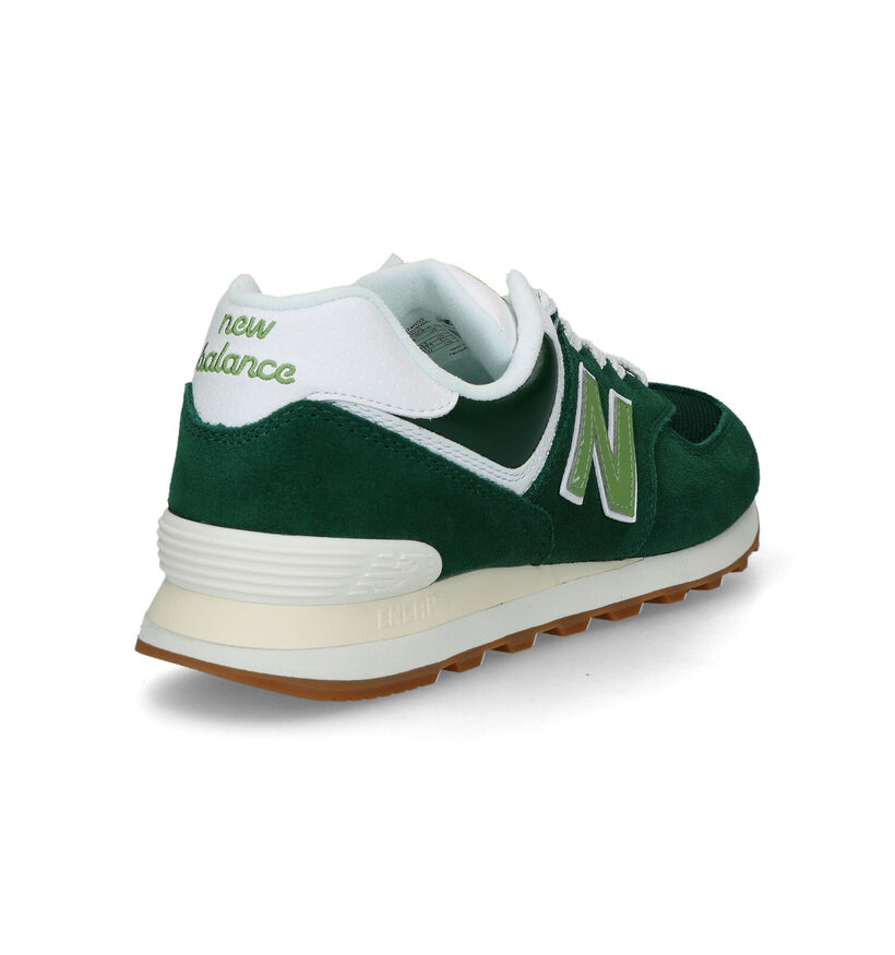 New Balance 574 Baskets en Blanc en daim (319188)