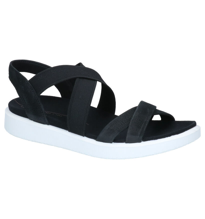 ECCO Sandales plates en Noir en nubuck (269699)