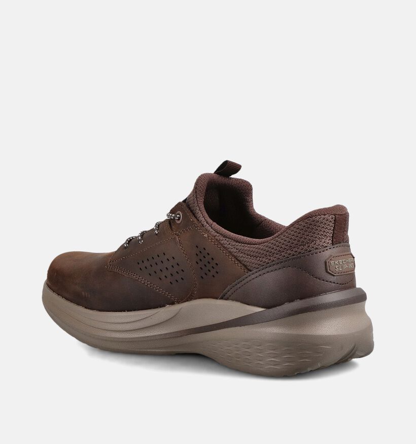 Skechers Slade 2.0 Encore Baskets basses en Brun fonc&eacute; pour hommes (379221)