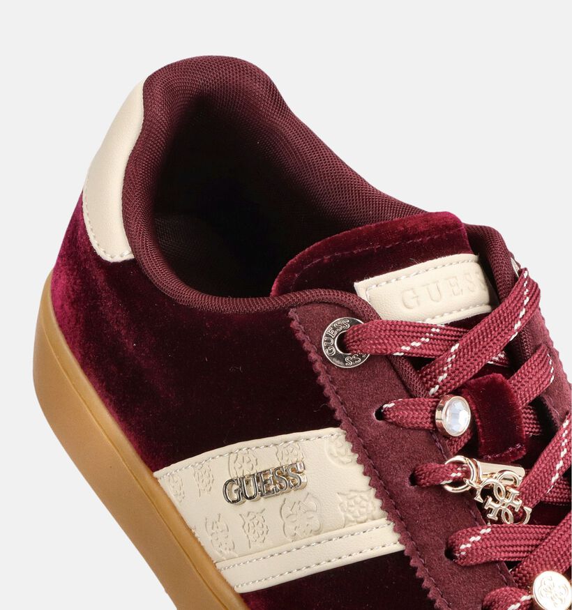 Guess Naoki 2 Baskets en Rouge/Ecru pour femmes (379504) - pour semelles orthop&eacute;diques