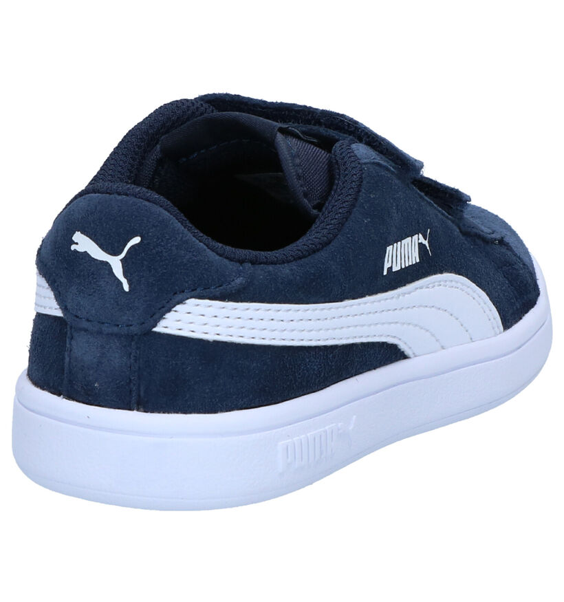 Puma Smash Blauwe Sneakers in daim (293446)