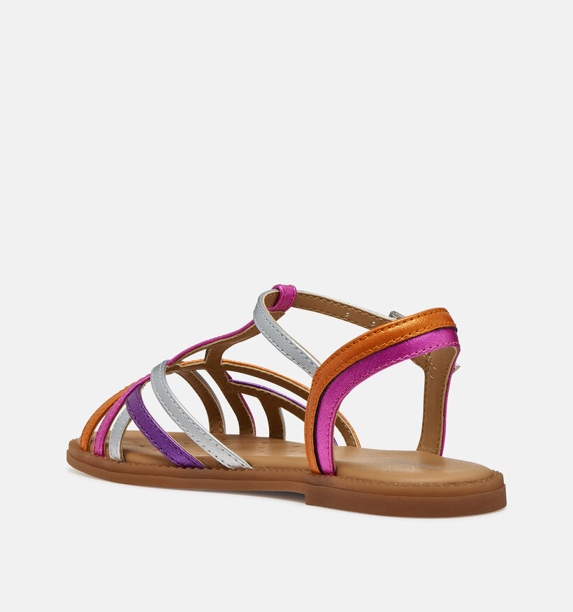 Geox Karly Metallic Roze/Zilveren Sandalen voor meisjes (370150)