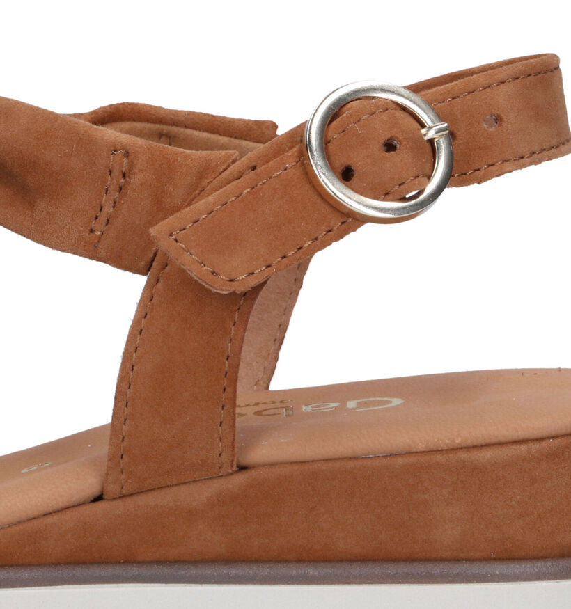 Gabor Comfort Sandales avec talon compensé en Cognac pour femmes (323126)