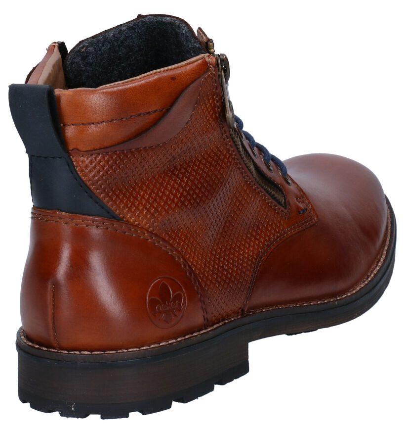 Rieker Boots à lacets en Gris foncé en cuir (315613)