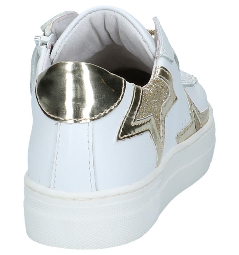 Witte Sneakers Rits/Veter met Sterren Hampton Bays in lakleer (213076)