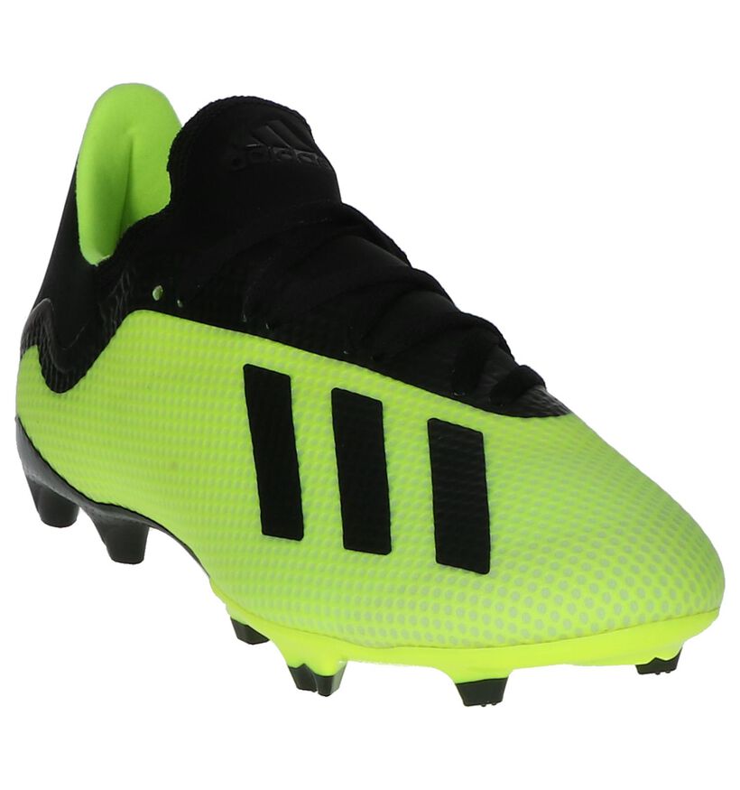 Zwart/Rode Voetbalschoenen adidas X 18.3 FG in kunstleer (236084)