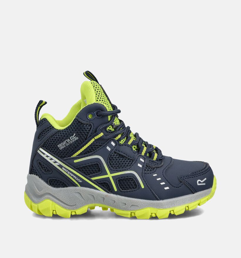 Regatta Vendeavour Boot Blauwe/Gele Wandelschoenen voor jongens, meisjes (362707) - geschikt voor steunzolen