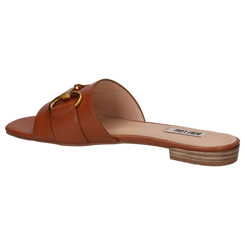 Bibi Lou Cognac Slippers in leer (273129)