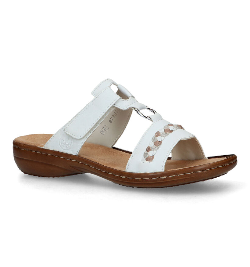 Rieker Nu-pieds plates en Blanc pour femmes (339074)