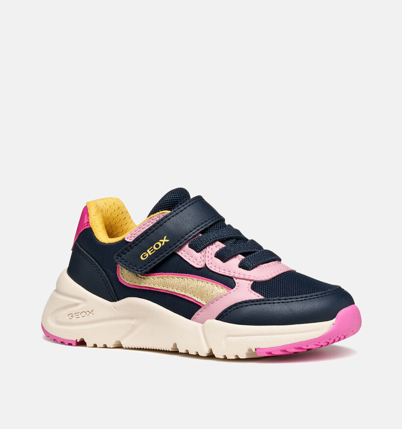 Geox Loftus Baskets en Bleu/Rose pour filles (360382) - pour semelles orthopédiques