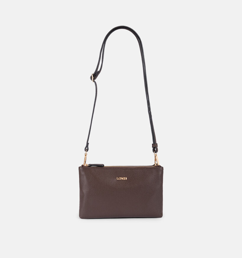 L.Credi Ella Sac port&eacute; crois&eacute; en Brun fonc&eacute; pour femmes (379595)