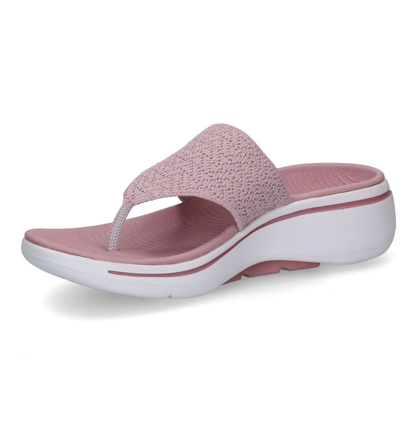 Skechers Go Walk Arch Fit Ecru Teenslippers voor dames (322945)