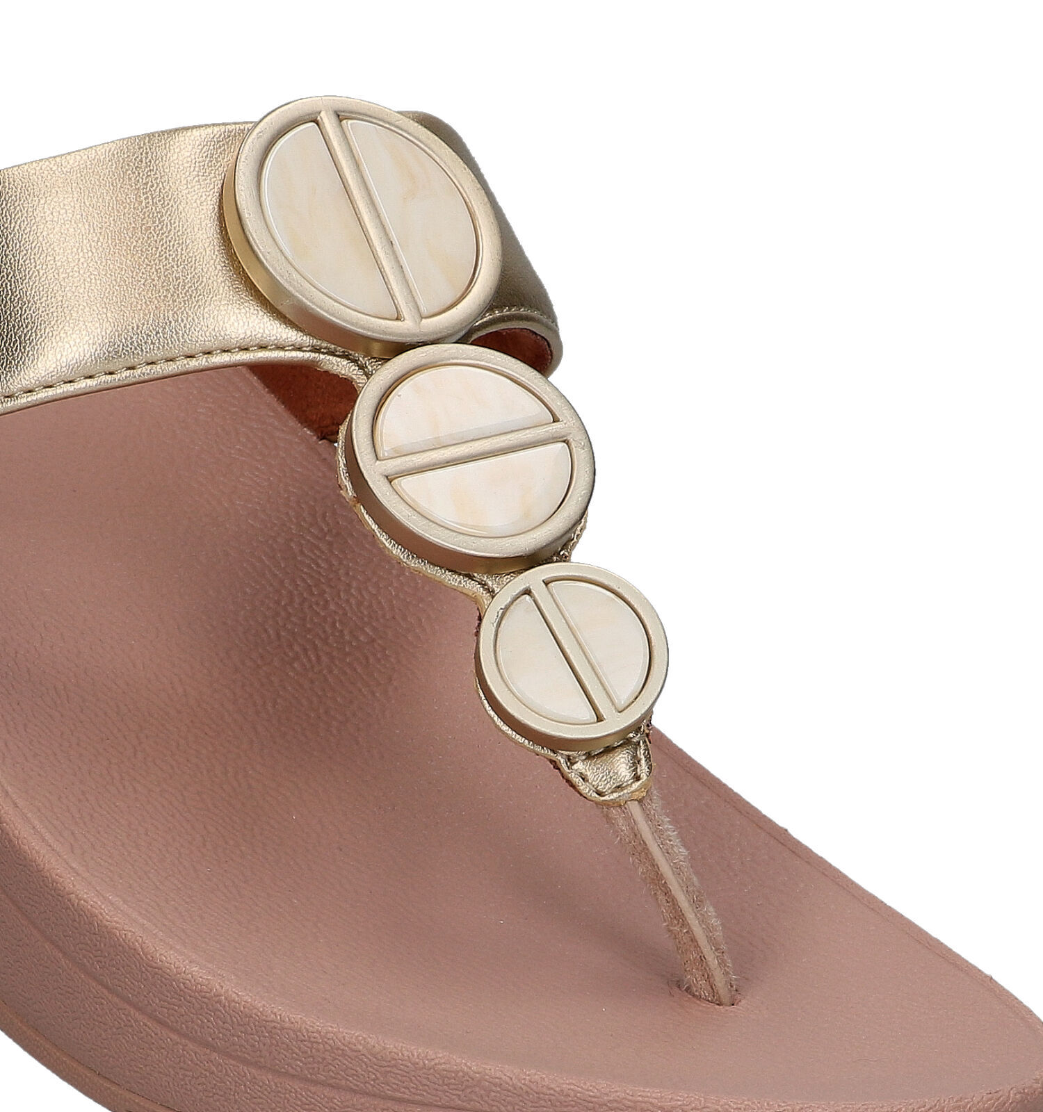 FitFlop Halo Metallic Trim Gouden Teenslippers Dames Slippers