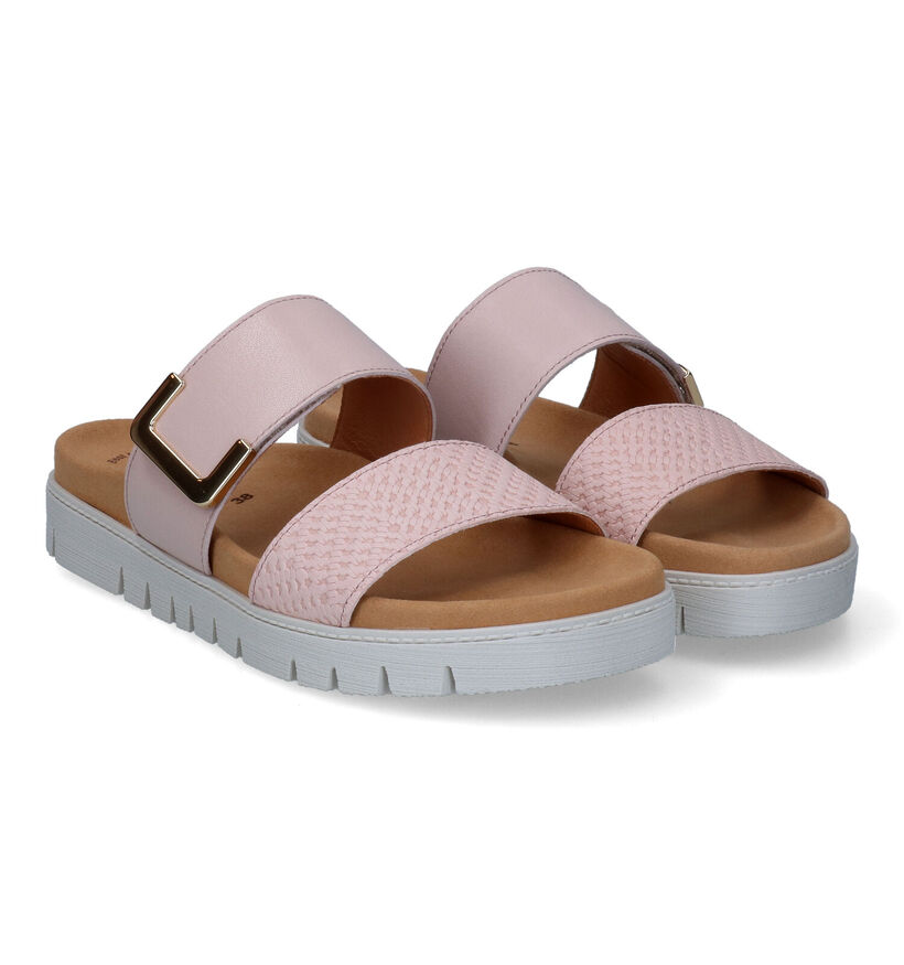 Gabor Best Fitting Roze Slippers in leer (306154)