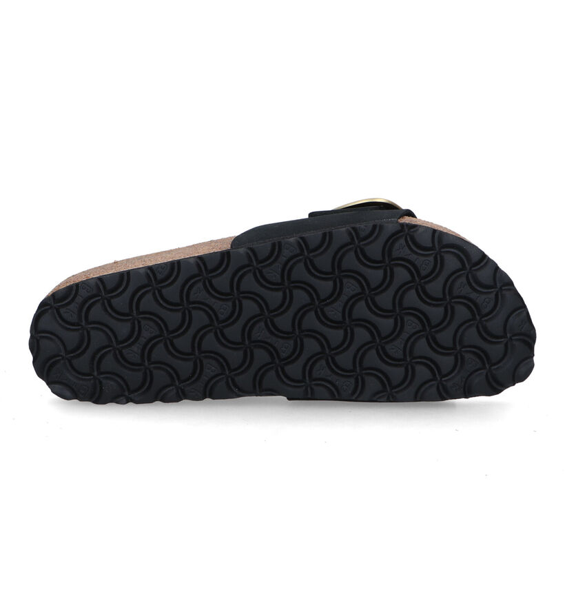 Birkenstock Madrid Big Buckle Zwarte Slippers in nubuck (322776)