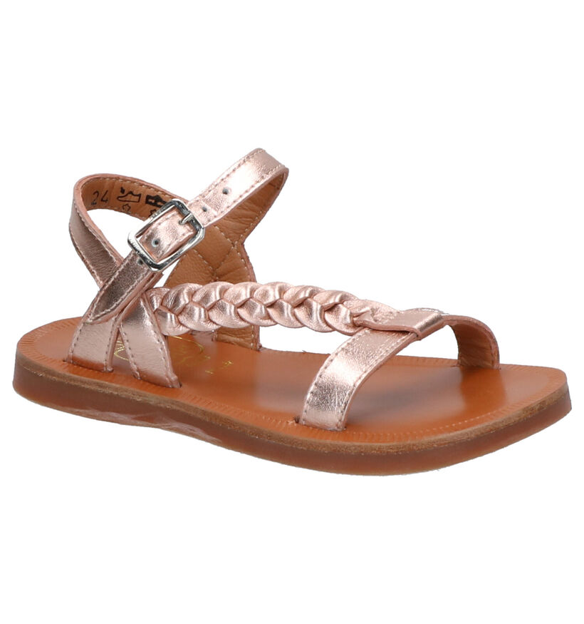 Pom d'Api Plagette Antique Roze Sandalen in leer (304790)