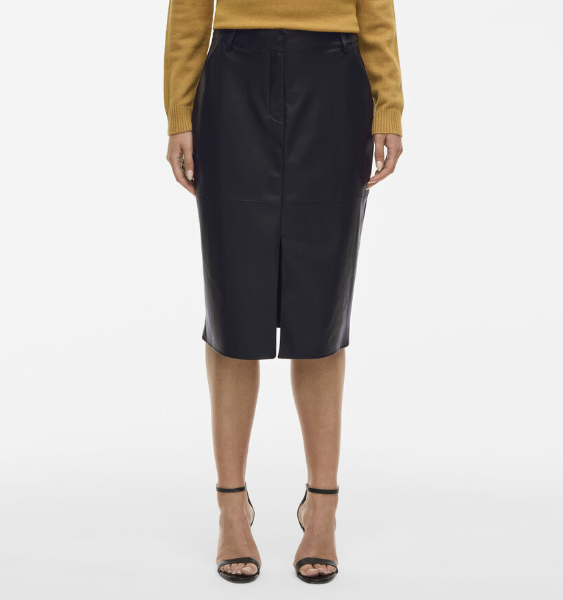 Vila Vidagmar Midi Coated Skirt Zwarte Rok voor dames (361339)