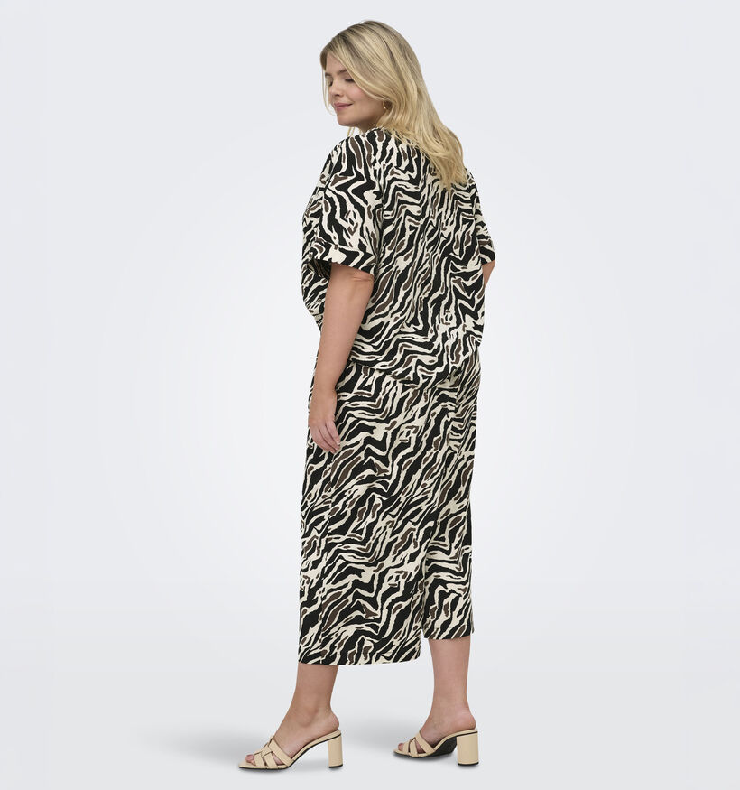 ONLY Carmakoma Elite Zwarte/Bruine Blouse voor dames (375065)