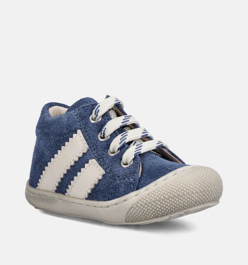 Naturino Macks 3 Suede Donkerblauwe Veterschoenen voor meisjes, jongens (371625) - geschikt voor steunzolen