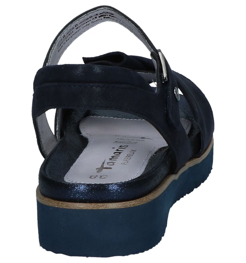Donkerblauwe Sandalen Tamaris Pure Relax in nubuck (244141)